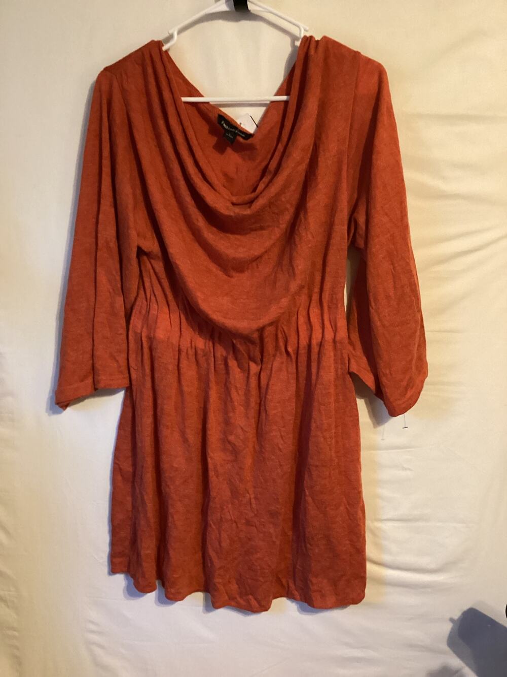 2194 Fashion Fuse Womens Mini Dress Elastic Waist Bright Orange Size Large